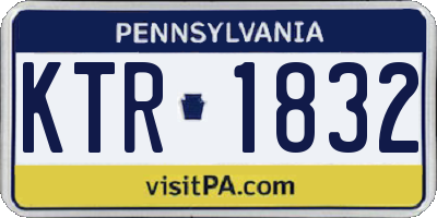 PA license plate KTR1832
