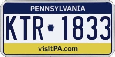 PA license plate KTR1833