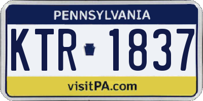 PA license plate KTR1837