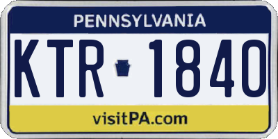 PA license plate KTR1840