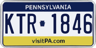 PA license plate KTR1846