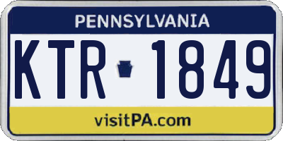 PA license plate KTR1849
