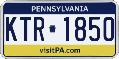 PA license plate KTR1850