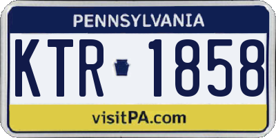 PA license plate KTR1858