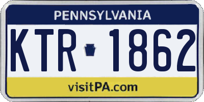 PA license plate KTR1862