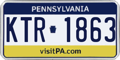 PA license plate KTR1863