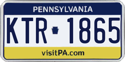 PA license plate KTR1865