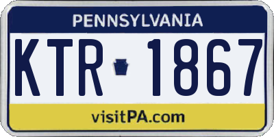PA license plate KTR1867