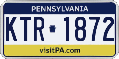 PA license plate KTR1872