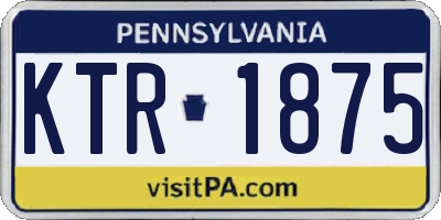 PA license plate KTR1875