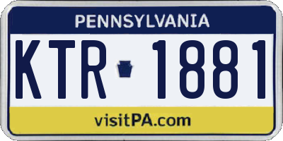 PA license plate KTR1881