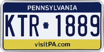 PA license plate KTR1889