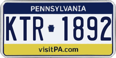 PA license plate KTR1892