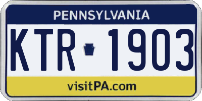 PA license plate KTR1903