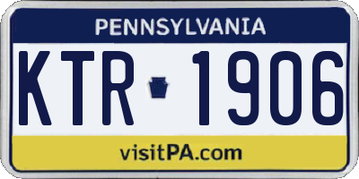 PA license plate KTR1906