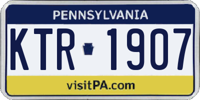 PA license plate KTR1907