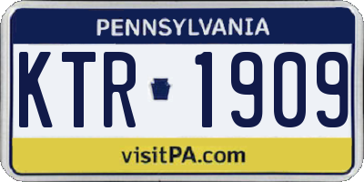 PA license plate KTR1909