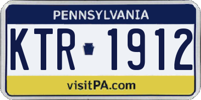 PA license plate KTR1912
