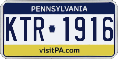 PA license plate KTR1916