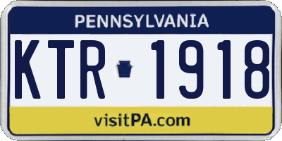 PA license plate KTR1918