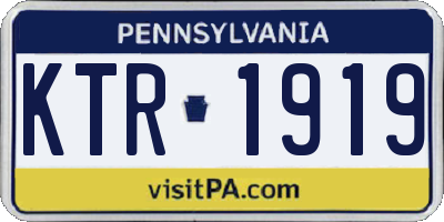 PA license plate KTR1919