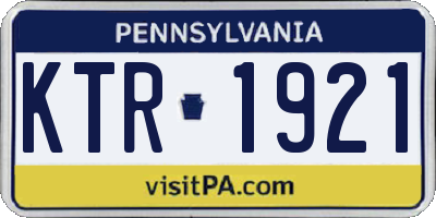PA license plate KTR1921