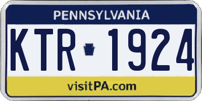 PA license plate KTR1924