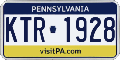 PA license plate KTR1928