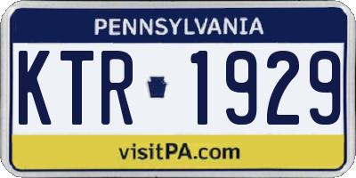 PA license plate KTR1929