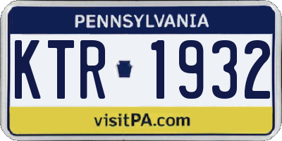 PA license plate KTR1932