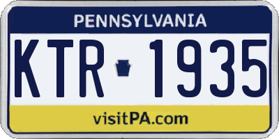 PA license plate KTR1935