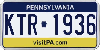 PA license plate KTR1936