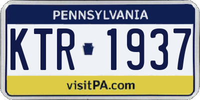 PA license plate KTR1937