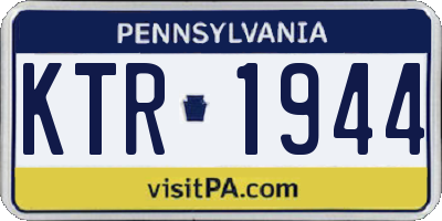 PA license plate KTR1944