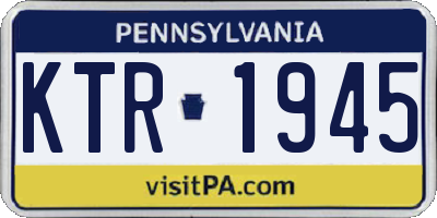 PA license plate KTR1945