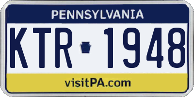 PA license plate KTR1948