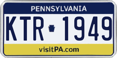 PA license plate KTR1949