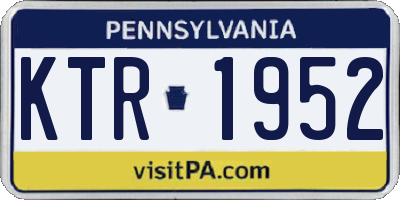 PA license plate KTR1952