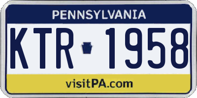 PA license plate KTR1958