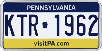 PA license plate KTR1962