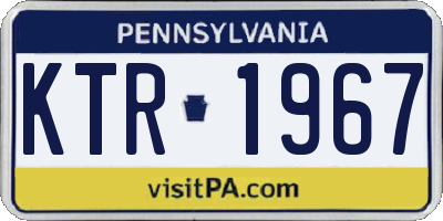 PA license plate KTR1967