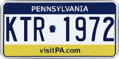 PA license plate KTR1972