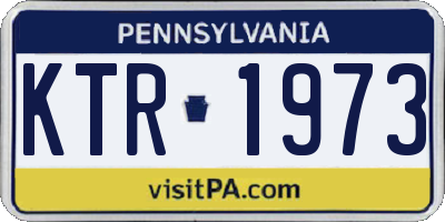 PA license plate KTR1973