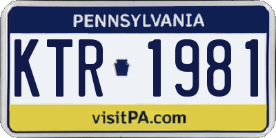 PA license plate KTR1981