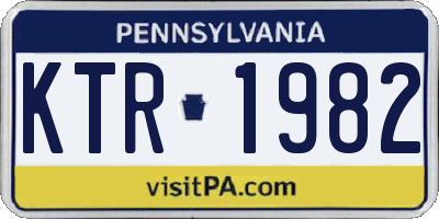 PA license plate KTR1982