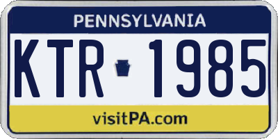 PA license plate KTR1985