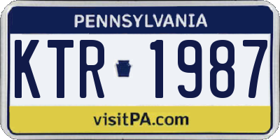 PA license plate KTR1987