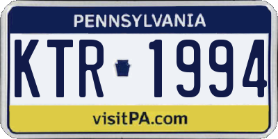 PA license plate KTR1994