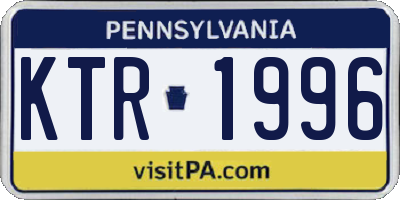 PA license plate KTR1996