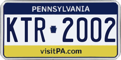 PA license plate KTR2002